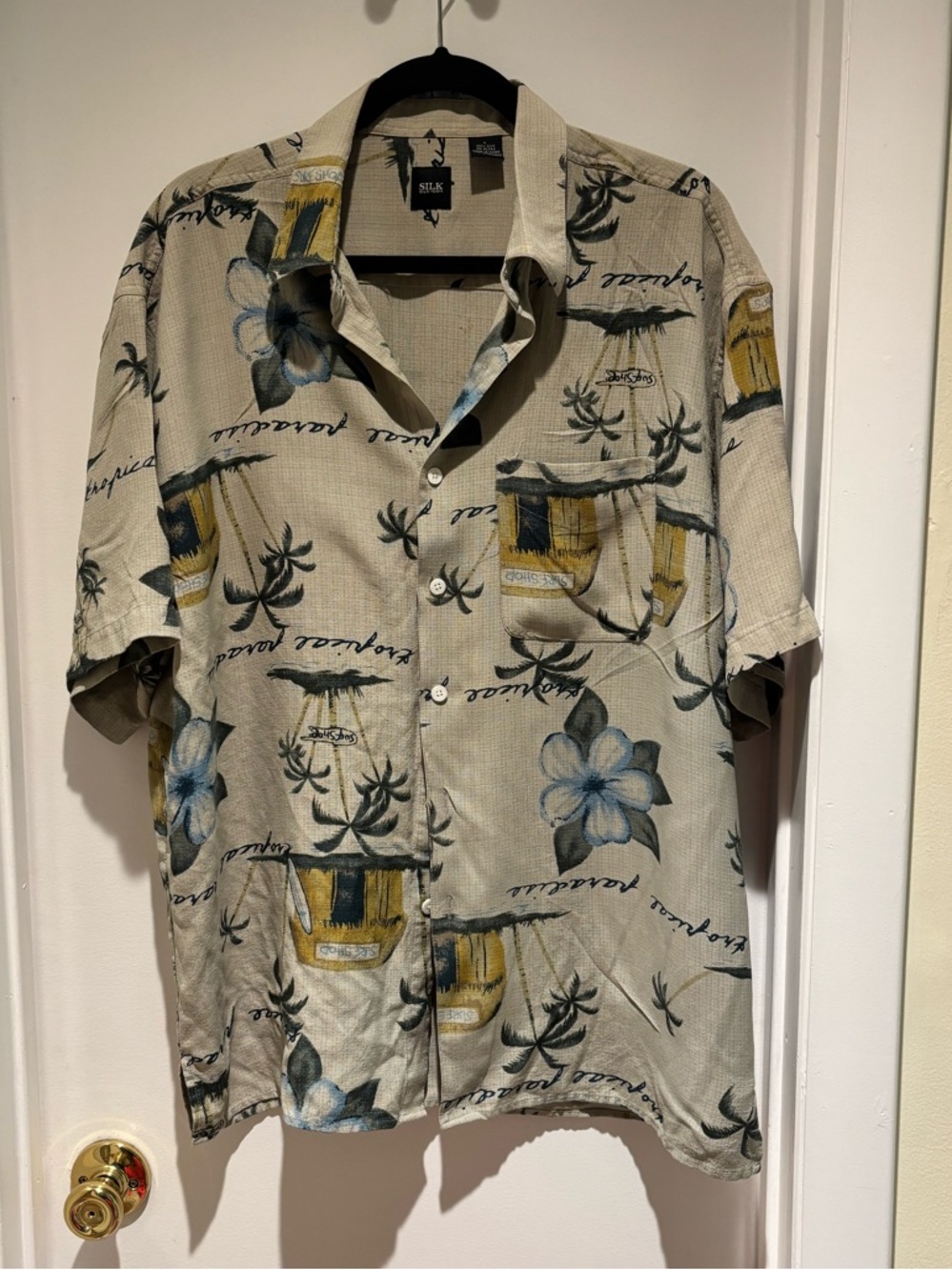 100% Silk Hawaiian Shirt Size L